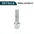 thumbnail image 4 of Unique Bargains M14x1.5mm Ball Seat Wheel Lug Bolt for Volkswagen for Audi 19mm Hex 45mm Shank Silver Tone 10 Pcs, 4 of 6