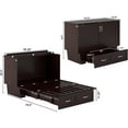 thumbnail image 2 of HomeStock Renaissance Revival Monroe Murphy Bed Chest With 6 Inch Memory Foam Folding Mattress, Built-In Charging Station And Storage Drawer, Full, Espresso, 2 of 9