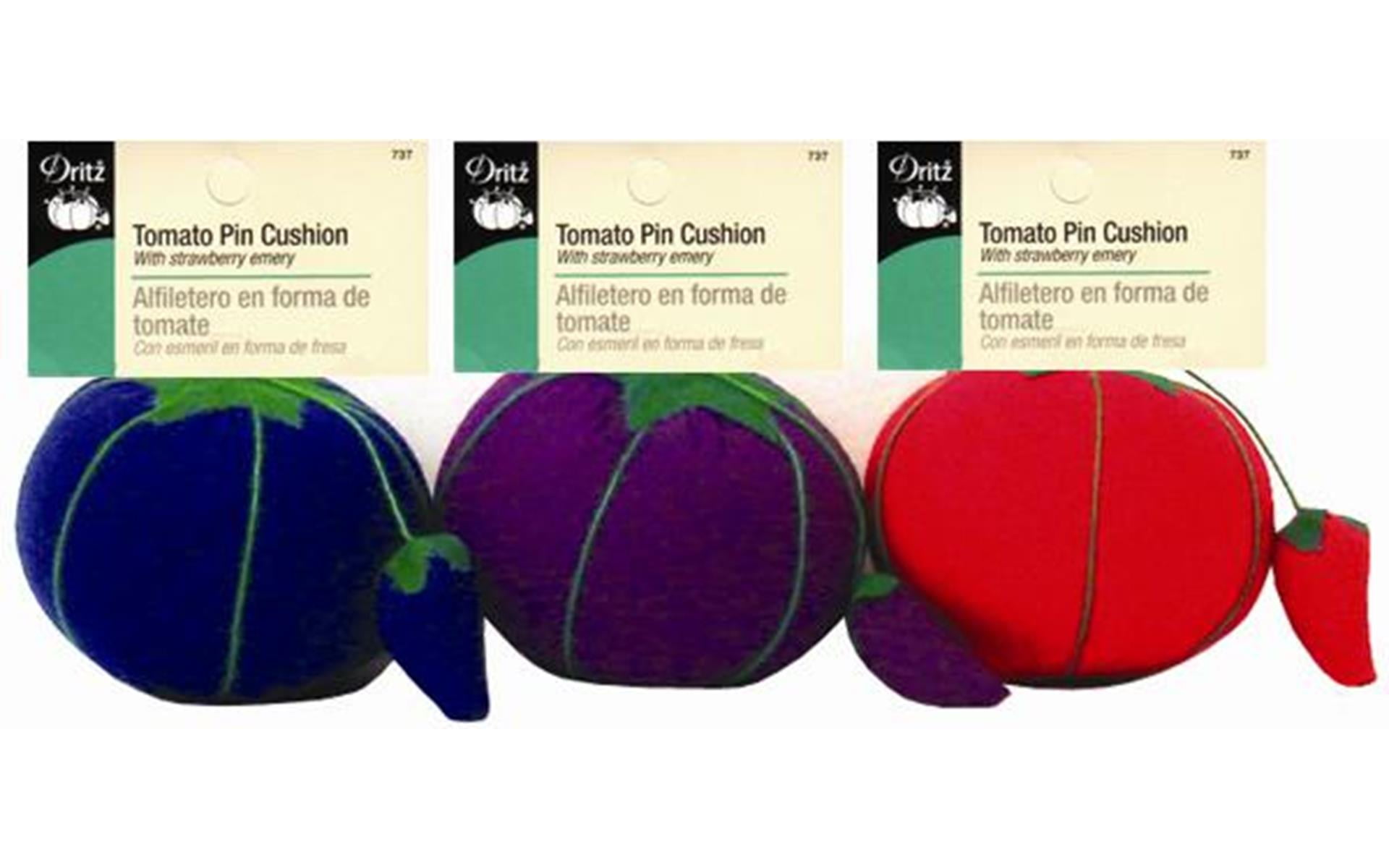 3/4-Inch Assorted Colors Size 2 Dritz 737 Tomato Pin Cushion with Emery 