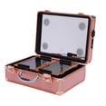 thumbnail image 4 of Makeup Train Case Bag Cosmetics Organizer Storage Box W/ Led Light Mirror 2 Lock, 4 of 12