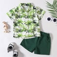 thumbnail image 3 of Boy Clothes Toddler Baby Summer Kids Spring Button Printed Short Sleeved Training 6M 12M 18M 24M 3T 4T New Born for Twins Outfits Boys' Clothing Sets 2-Piece Set, 3 of 3