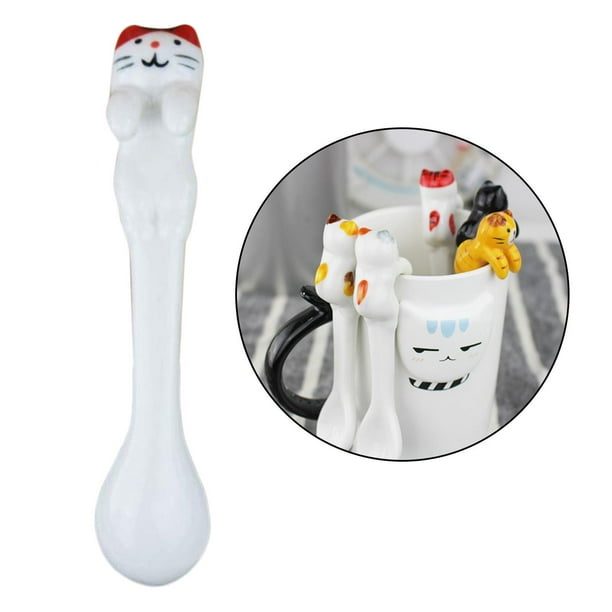 Pequeña de azúcar de cerámica, de cerámica con de gato, apto para barra de , en hogar, el más para los CUTICAT cuchara de café