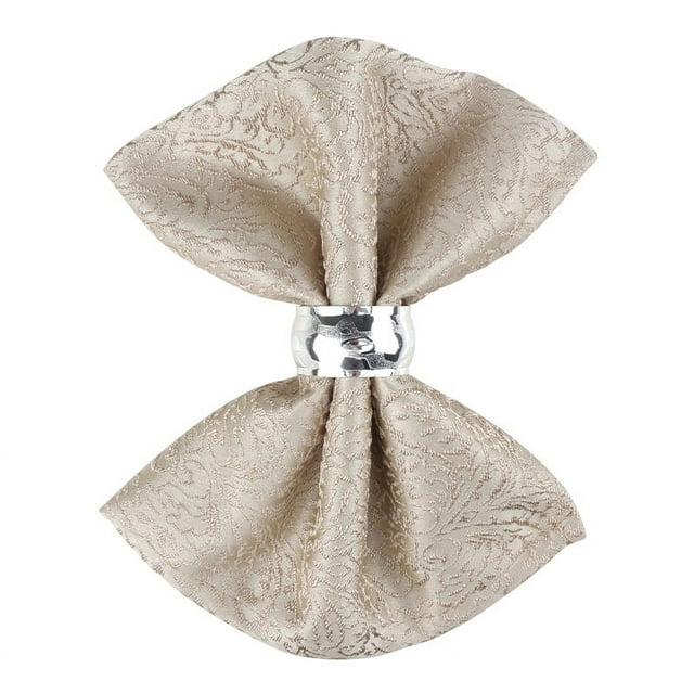 Nvzi Servilletas de tela de jacquard de damasco, 2 unidades, impermeables, a prueba de derrames, de poliéster, color beige, 18,11 x 18,11 pulgadas