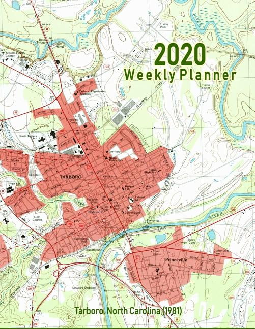 2020 Weekly Planner Tarboro, North Carolina (1981) Vintage Topo Map
