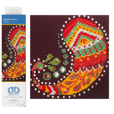 Diamond Dotz Paisley Groove Pattern  Diamond Painting Kits for Adults - Diamond Art Kits a Relaxing Creative Craft Kit with Dotz Gems 7.9"x7.9"