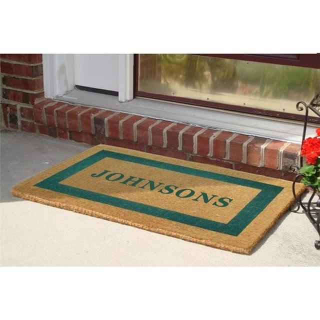 Nedia Home O2027 22 x 36 Po Cadre Photo Simple Vert Tapis de Sol en Fibre de Coco Résistant - Personnalisé