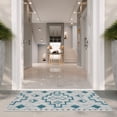 thumbnail image 3 of SAFAVIEH Courtyard Floella Geometric Indoor/Outdoor Area Rug, 9' x 12', Grey/Teal, 3 of 13