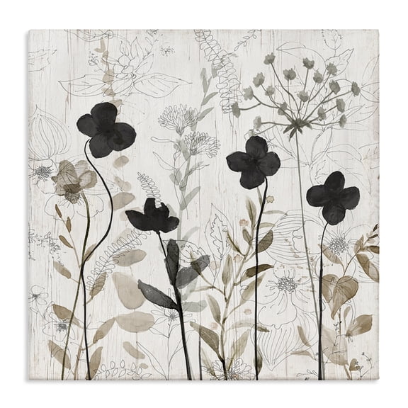 Stupell Industries Farmhouse Wild Blooms Botanical Pattern Canvas Art, 24 x 24, by Livi Finn