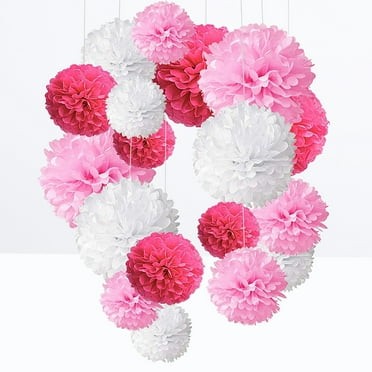 GOOHOCHY Hanging Paper Decors 18Pcs Paper Flower Balls for Home and Parties