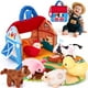 thumbnail image 1 of Juego de juguetes Talking Barn hahaland con animales de granja de peluche de 6 a 12 m, 1 of 9