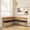 Pecan/Onyx, variant on Risa Corner Bench (64in x 64in / 1620mm x 1620mm), Pecan