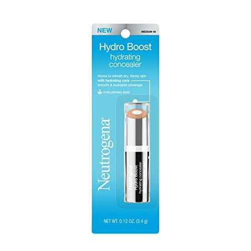 Neutrogena Corrector Hidratante Hydro Boost para Pieles Secas, Tono Medio 40, 0.12 Oz. Fórmula Ligera, No Grasa, Sin Aceite y No Comedogénica con Ácido Hialurónico
