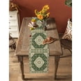 thumbnail image 5 of Green Boho Southwestern Table Runner 70 Inches, Antique Farmhouse Ethnic Bed Runner Dresser Scarves Tabletop for Indoor Outdoor Parties/Ceremony/Banquet, 13" x 70", 5 of 8