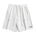 thumbnail image 2 of pstuiky Pantalones cortos para hombre, Pantalones cortos casuales cómodos de moda para hombre, de color liso, con cintura elástica regular, para playa Pantalones cortos cargo, 2 of 4