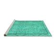 thumbnail image 2 of Ahgly Company Machine Washable Indoor Square Persian Turquoise Blue Traditional Area Rugs, 4' Square, 2 of 4