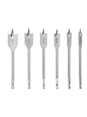 HART 6-Piece Assorted Hex Shank Spade Bit Set with Storage Case