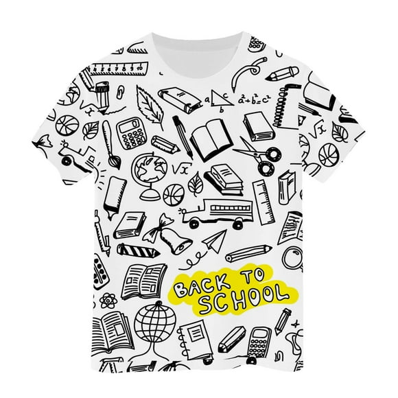 Kids Handmade Doodle Sketch Coloring FunDIY Hand Painted Short Sleeve T Shirt Girls Easter Shirt