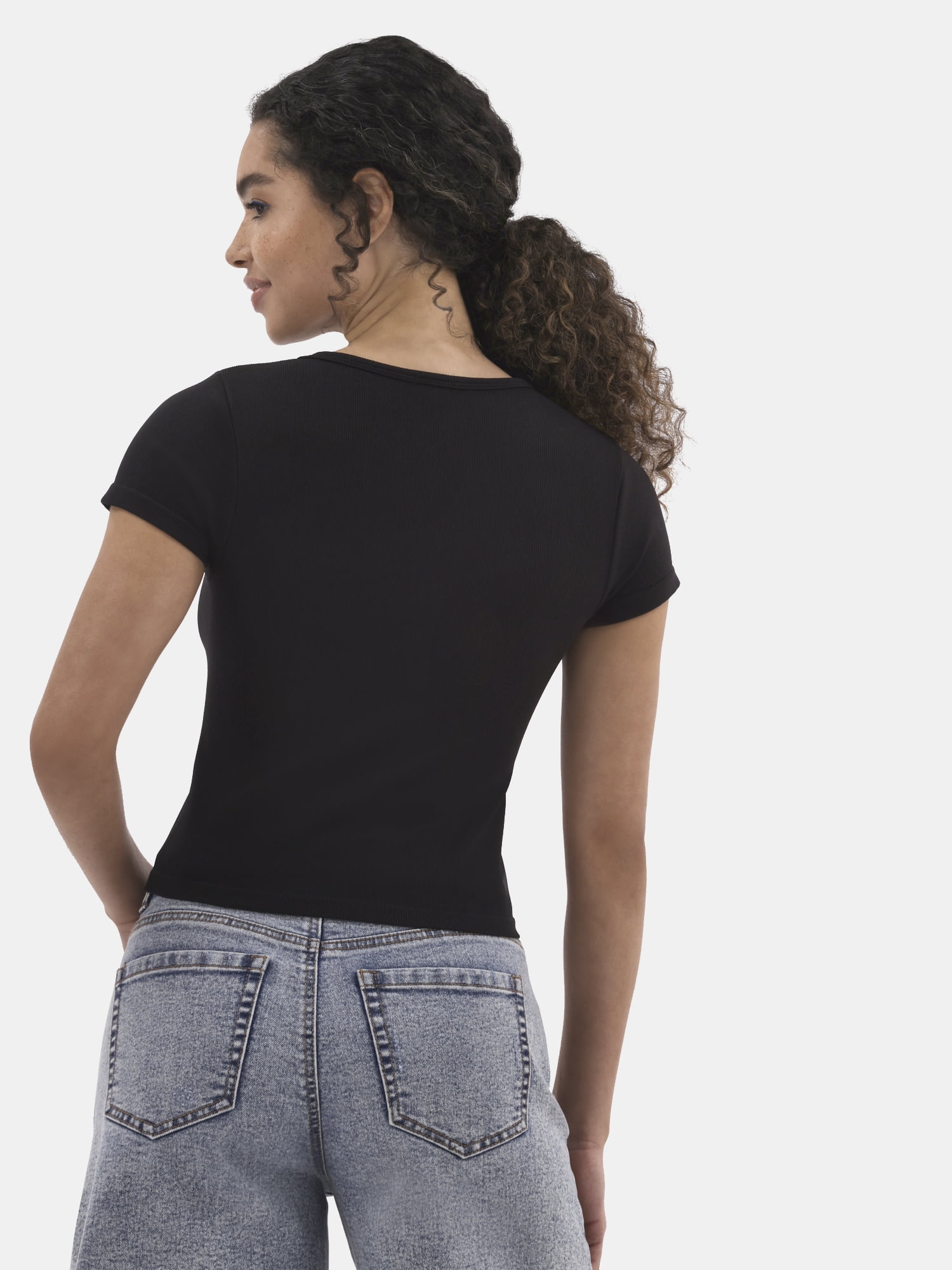 No Boundaries Seamless Crop Top with Short Sleeves, Women's