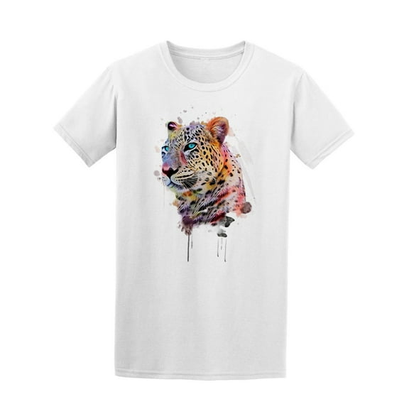 Colorful Paint Leopard Graphic T-Shirt Men -Image by Shutterstock, Male x-Large