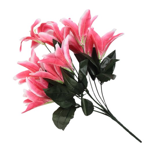 45Cm Stargazer Lillies 10 Head Flower Spray Bunch Lily Decor New