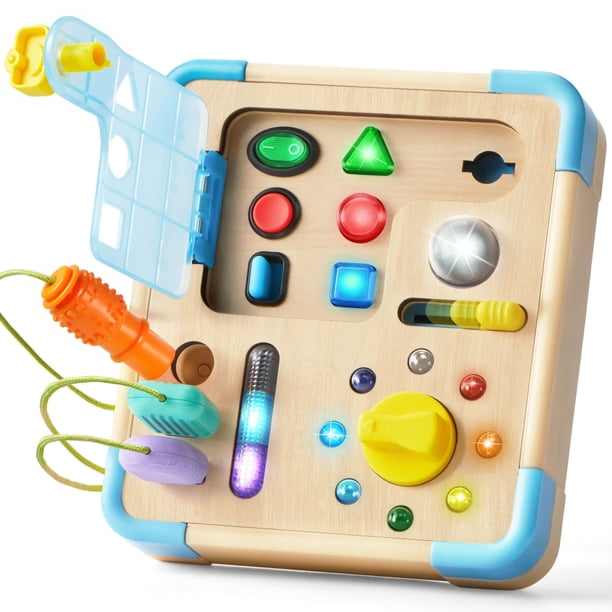 Juguete de aprendizaje electrónico Montessori Busy Board de más de 18 m con luces
