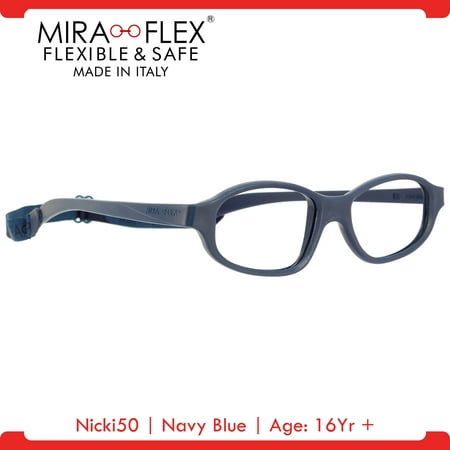 Miraflex: Nicki50 Unbreakable Kids Eyeglass Frames | 50/19 - Navy Blue | Age: 16Yr +