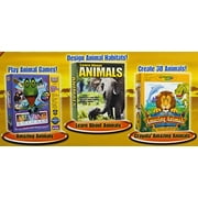 Kids Craze ~ 3 complete products on 2 CDs - Crayola Magic 3D Coloring Book Amazing Animals + Learn about Animals + Amazing Animals