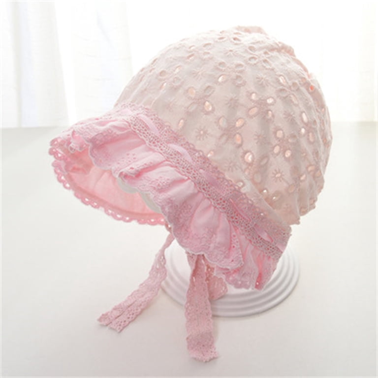 Binhe Baby Girls Lacy Sun Bonnet Cap White Flowers Summer t