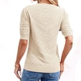 thumbnail image 4 of Short Sleeved Women Hollow-out Casual Crew Neck Knit Sweater Tops, 4 of 6