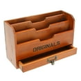 thumbnail image 1 of AMERTEER Wooden Storage Box Letter Rack Vintage Holder Post Mail Paper Card Organizer For Home Office, 1 of 6