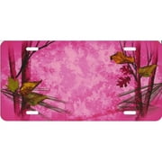 Pink Woodland Scene License Plate