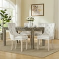 thumbnail image 2 of Farmhouse Rectangular Kitchen Nook Table Set for 4, Wood Table& 4 Chenille Upholstered Dining Chairs with Diamond Tufted Parsons Chair, Luxury Dining Furniture 5 sets for Dining Hub,Living Room, 2 of 9