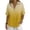 #0201-Yellow, variant on Favoffer Women's Linen Blouse Turtleneck Short Sleeve Solid Color Button Snap V Neck Daily Office Streetwear Fashion Casual Shirt