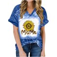 thumbnail image 1 of Birdeem Femmes Mode Imprimé Décontracté Col en V Manches Courtes T-Shirt Ample Blouse Hauts, 1 of 1