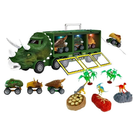Dinosaur Toy Truck Kids Dinosaur Playset Educational Dinosaur Toy with Storage and Retractable Handle Safe ABS Material and Durable Design for Boys and Girls Dinosaur Toy Truck Kids Dinosaur Playset Educational Dinosaur Toy with Storage and Retractable Handle Safe ABS Material and Durable Design for Boys and Girls