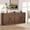 Dressers | Brown 4 Wood Door, variant on 71" Large Buffet Sideboard with Storage, Modern Coffee Bar Cabinet with 4 Glass Doors, White Kitchen Buffet Table for Dining Room, Living Room, TV Stand for 50-80 Inch TV