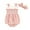 Pink, variant on Bagilaanoe Newborn Baby Girl Summer Rompers Daisy Floral Print Sleeveless Bodysuits + Headband 6M 12M 18M 24M Infant Casual One Piece Short Jumpsuit