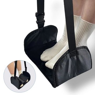 Bazil Airplane Foot Hammock - Portable Footrest For Flights, Car & Office, Adjustable With Memory Foam