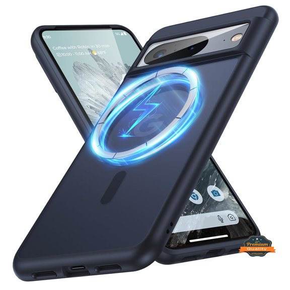 Xpression Phone Case For Google Pixel 9A Frosted Translucent Case with MagSafe Compatible Slim, Shockproof Protective Matte TPU Military Grade Tough Cover, Black