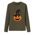 thumbnail image 4 of Raeneomay Long Sleeve Shirts Oversize Women Tops Halloween Casual Printed Round Neck Tops, 4 of 4