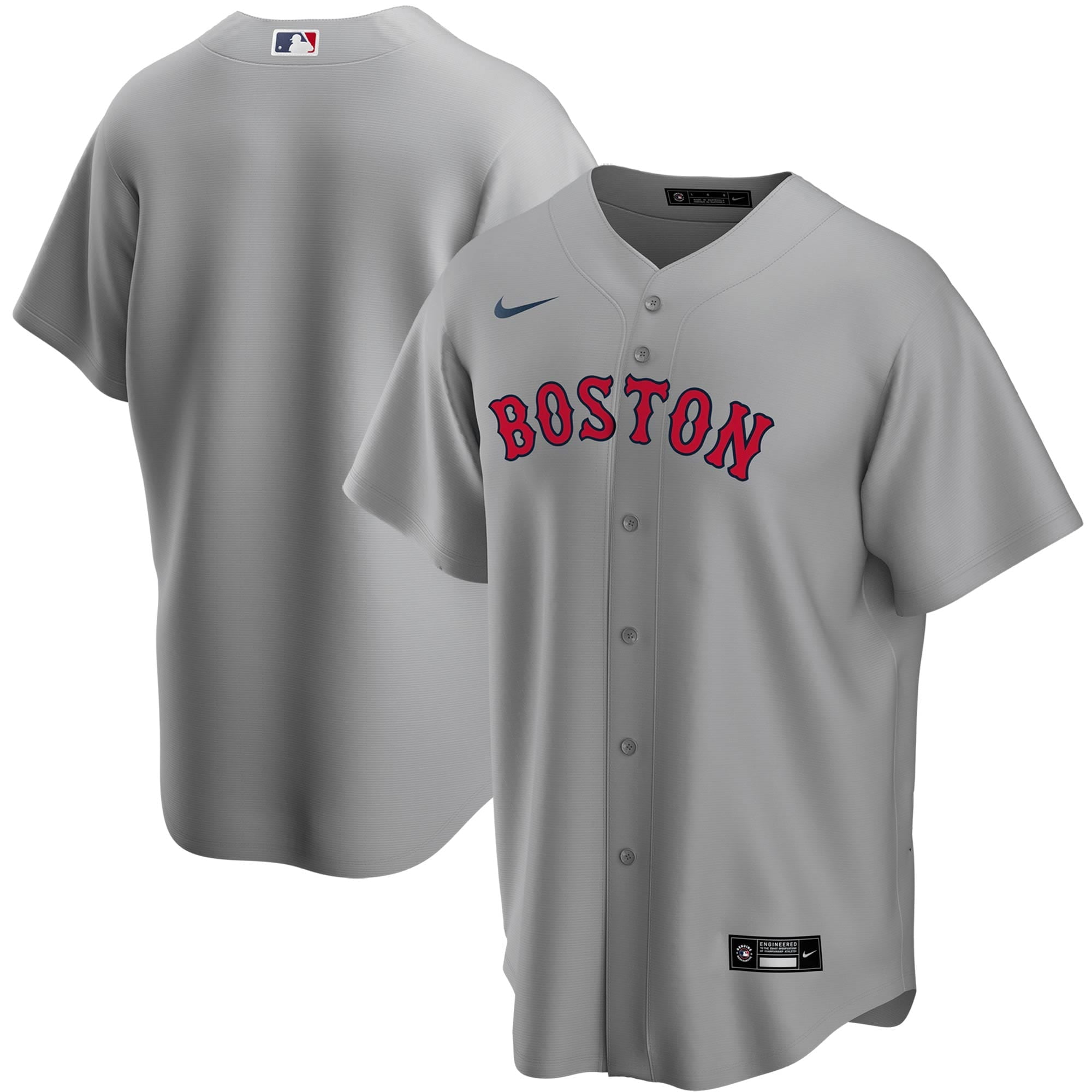 grey and red baseball jersey