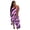 Pink, variant on Women's Plus Size Wavy Hi Lo Print Maxi Dress