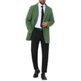 thumbnail image 2 of ABRIGOS DE HOMBRE CHIC INSPIRADOS, Color Sólido, Cuello con Muesca, Abrigo Largo de Invierno L Verde Oliva, 2 of 6