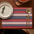 thumbnail image 4 of Red and Blue Christmas Knitted Pattern Summer Placemats Table Placemats Set Of 6-Linen Kitchen Washable Placemats Table Mats 11.8"x17.7" Non-Slip Heat Resistant, 4 of 5