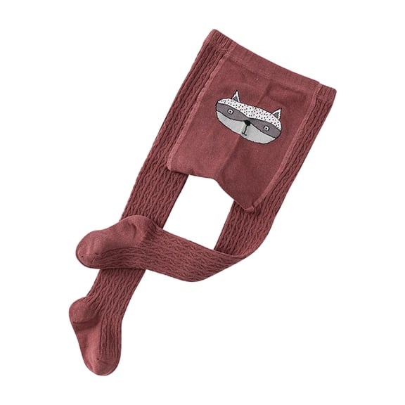 Odeerbi Kids Leggings Baby Tights Children's Pantyhose Spring Autumn Wear Thick Bottoming Socks Cartoon Leggings Brown