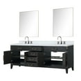 thumbnail image 3 of Laurel 84 in W Black Oak Double Vanity, Carrara Marble Top, Faucet Set, & 36 in Mirrors, 3 of 9