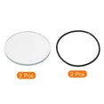 thumbnail image 3 of Unique Bargains 1.7' Dia Polished Edge Round LED Lens Flashlight Glass Lens with Silicone Ring Transparent Black 2 Set, 3 of 5