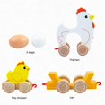 thumbnail image 4 of Animal De Dibujos Animados De Madera Para Niños Pequeños Que Arrastran El Juguete Del Pollito Que Empuja A Mano El Cable De Tracción Del Coche De Arrastre Para Niños De 0 A 3 Años Eigraketly FN002956-00, 4 of 6