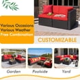 thumbnail image 4 of Devoko 2 Pieces Patio Sectional Set Outdoor Rattan Loveseat with Cushions & Red Pillow, Red, 4 of 7