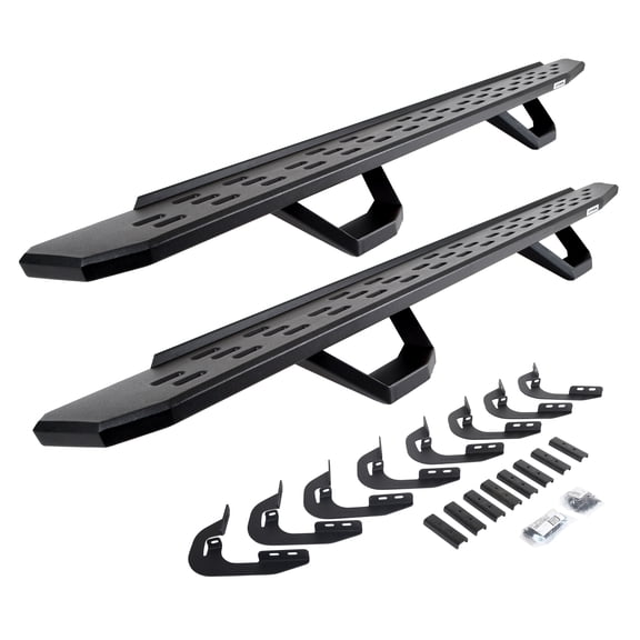 Go Rhino 6960478720PC RB30 Running Boards with Mounting Brackets, 2 Pairs Drop Steps Kit For 14-19 Silverado 3500 HD, Sierra 2500 HD, Silverado 1500, Silverado 2500 HD, Sierra 1500, Sierra 3500 HD